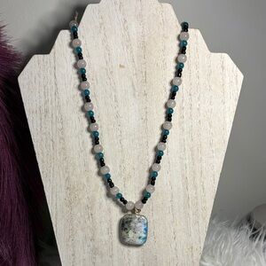 Elegant Beaded Necklace with Pendant